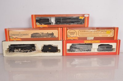 Lot 48 - Hornby Express BR black Steam Locomotives and tenders 00 gauge  in original boxes (5)