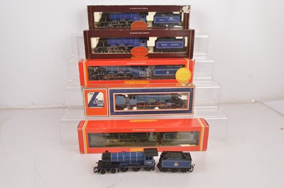 Lot 49 - Hornby Lima BR blue Express Steam Locomotives and tenders 00 gauge (6)