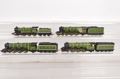 Lot 51 - Hornby LNER apple green Express Steam Locomotives and tenders 00 gauge (4)