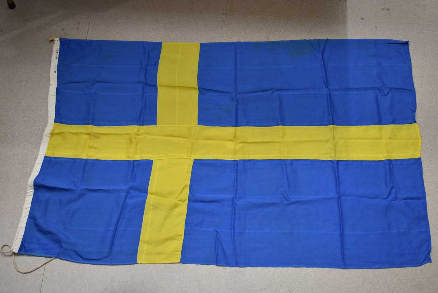 Lot 443 - A large Swedish Ship's Flag