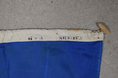 Lot 443 - A large Swedish Ship's Flag