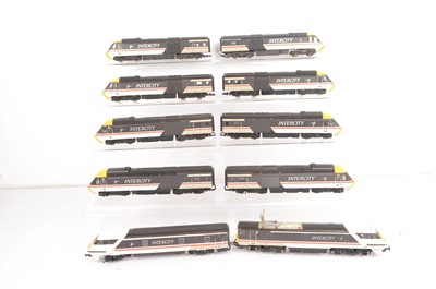 Lot 81 - Hornby 00 gauge HST Diesel and Electric  Locomotives and driving trailers in InterCity Swallow grey livery (10)
