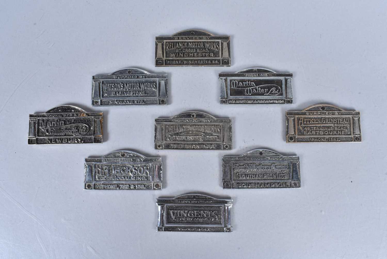 Lot 452 - A group of nine Car Dash badges