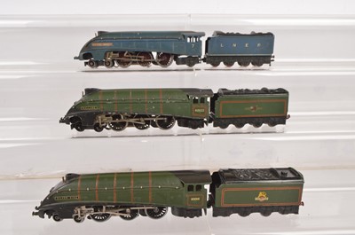 Lot 221 - Three Hornby-Dublo 00 Gauge unboxed 3-Rail Class A4  Steam Locomotives and Tenders (3)