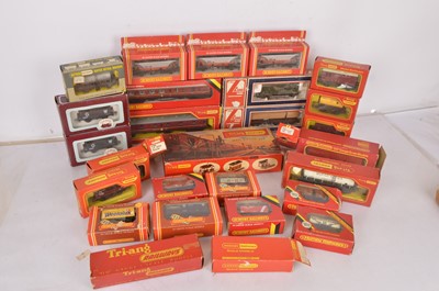 Lot 277 - Hornby Tri-ang Lima Dapol 00 gauge Locomotive Carriages and wagons in original boxes (29)