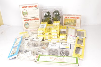 Lot 290 - Ratio and Peco Unbuilt 00 gauge Railway Lineside accessories and track in original boxes (qty)