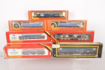 Lot 329 - Hornby Mainline 00 gauge Diesel and Electric Locomotives  BR Blue livery in original boxes (7)