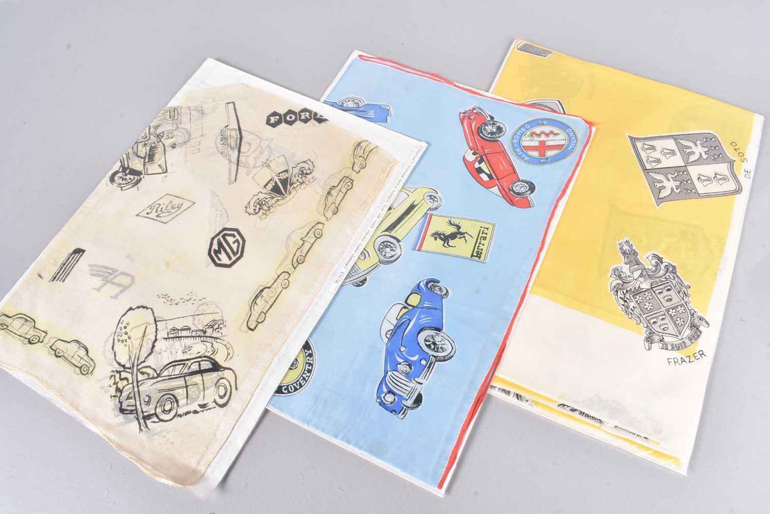 Lot 478 - Three vintage silk motoring scarfs,