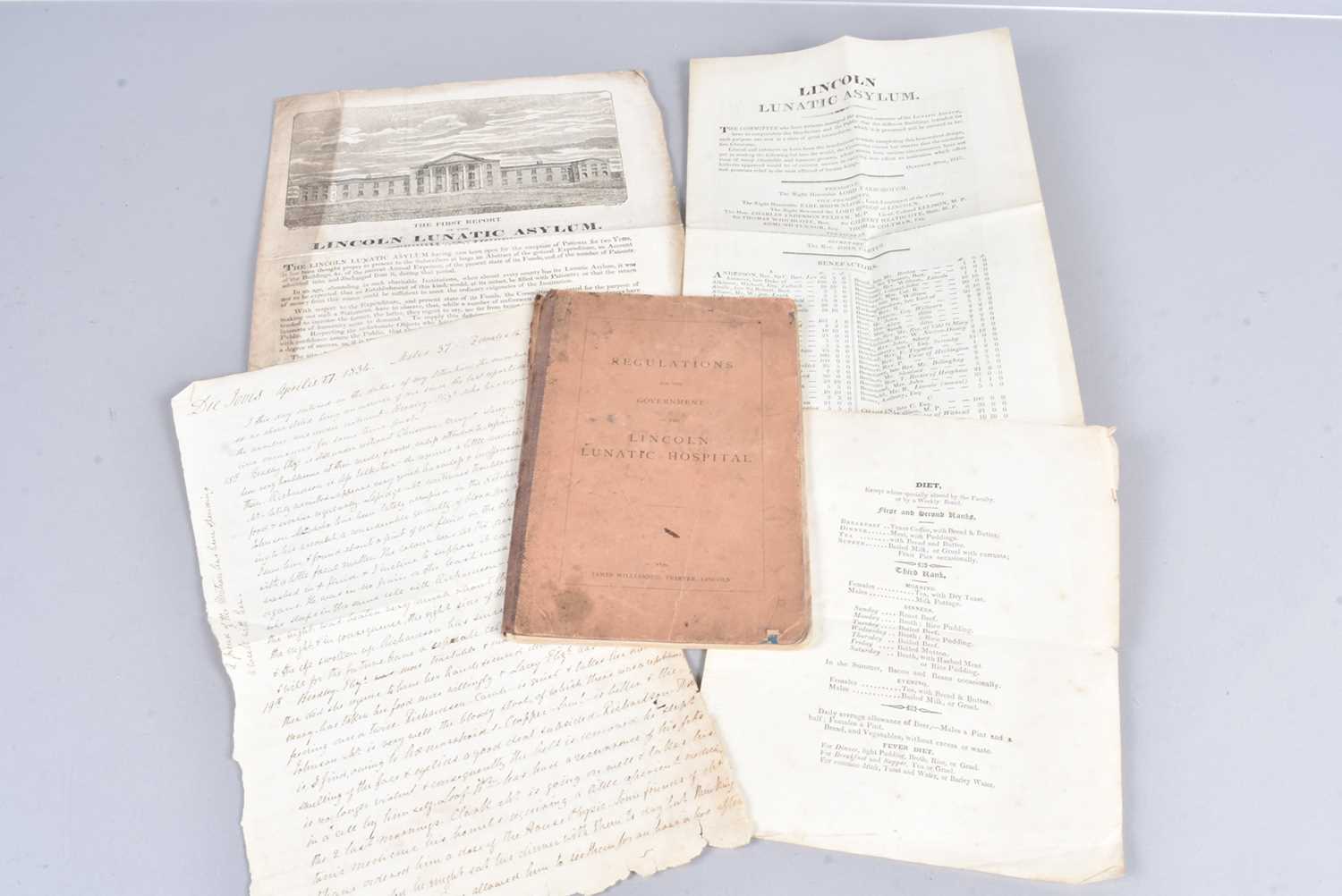 Lot 49 - The Regulations for the Government of the Lincoln Lunatic Hospital