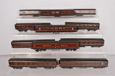 Lot 381 - Exley unboxed 00 Gauge LMS maroon 8'' and 9''  Coaches (9)