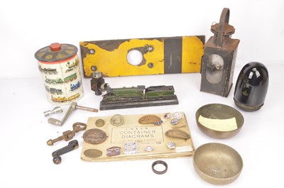 Lot 435 - Assorted metal and paper Railway memorabilia (qty)