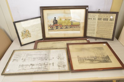 Lot 443 - Collection of framed prints and diagrams books (6)