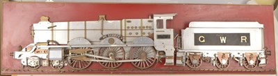 Lot 449 - Mounted metal outline of King George V 4-6-0 Locomotive and tender (1)