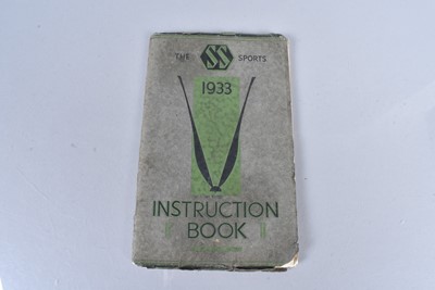 Lot 493 - The SS Sports 1933 Instruction Book