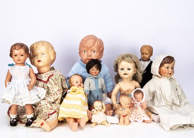 Lot 77 - A selection of celluloid and other plastic dolls