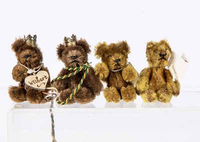 Lot 142 - Four miniature Schuco teddy bears