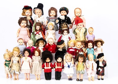 Lot 174 - Twenty-eight small hard plastic dolls