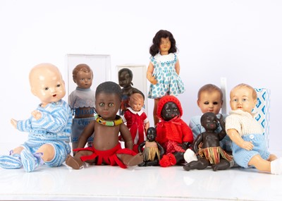 Lot 185 - Various celluloid and plastic dolls