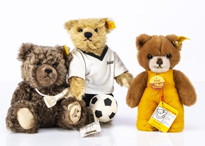 Lot 200 - Three Steiff yellow tag teddy bears