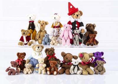 Lot 205 - A collection of twenty three miniature teddy bears