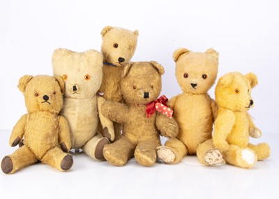 Lot 230 - Six post-war English teddy bears