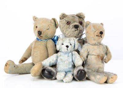 Lot 238 - Three Blue mohair teddy bears