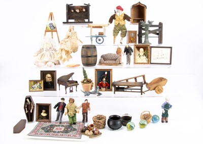 Lot 279 - A quantity of modern dolls' house dolls and furniture