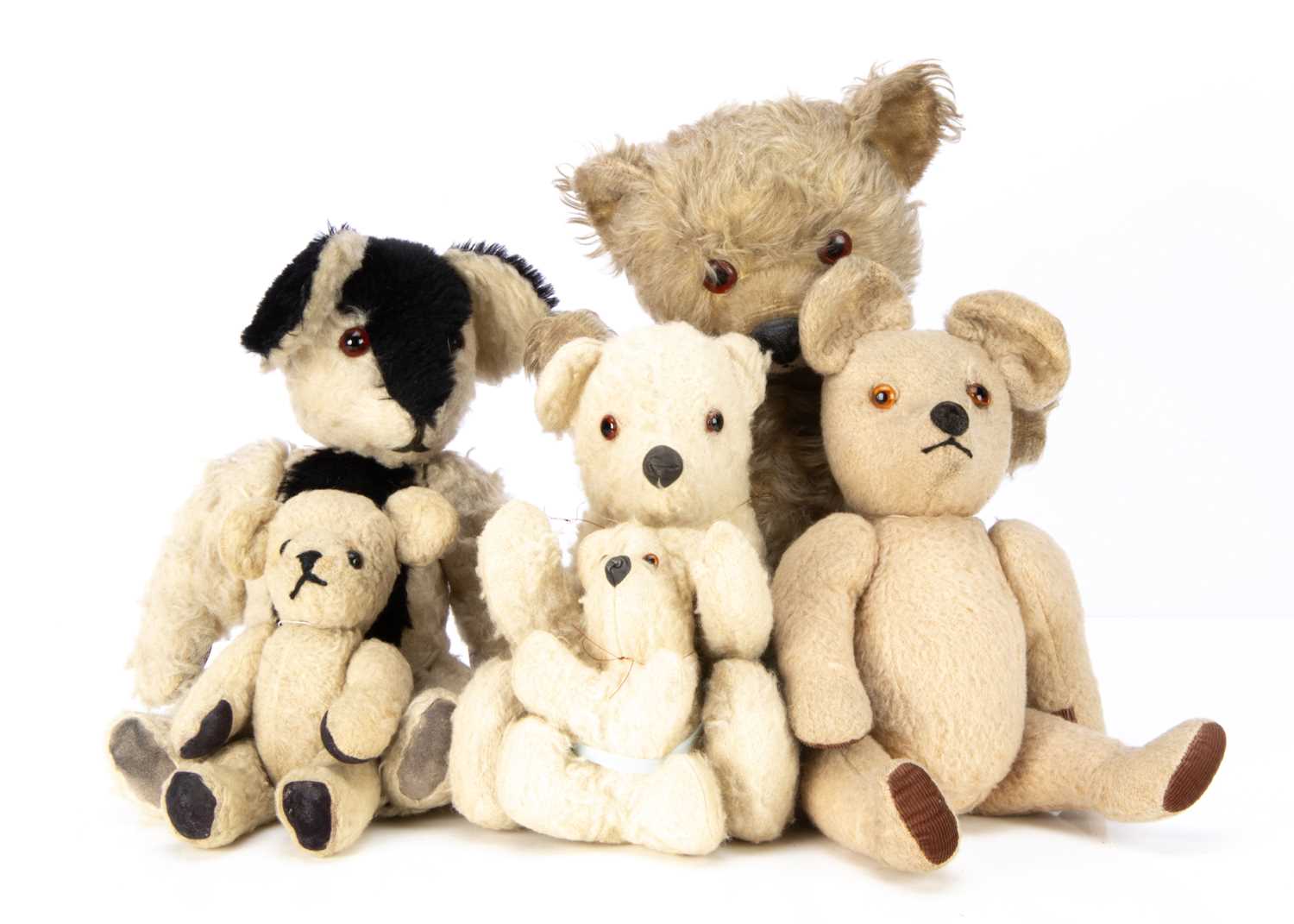 Lot 327 - Six vintage teddy bears