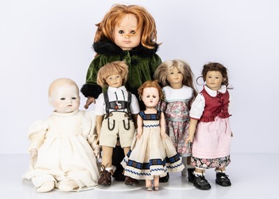 Lot 390 - a collection of artist designed and manufactured dolls