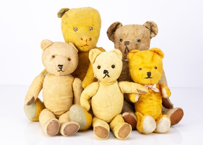 Lot 450 - Five art silk teddy bears