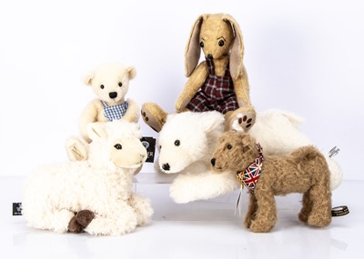 Lot 464 - Five British collectors teddy bears