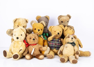 Lot 496 - Nine mid -century teddy bears