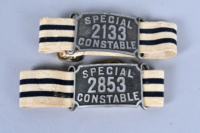 Lot 565 - Two WWI Special Constabulary Brassard/Armband by Hiatt & Co of Birmingham