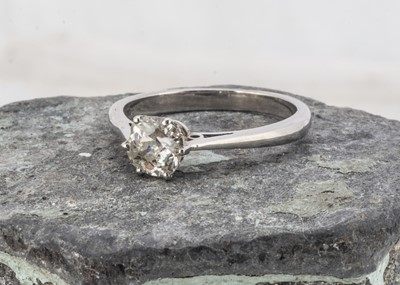Lot 57 - A diamond solitaire 18ct white gold ring