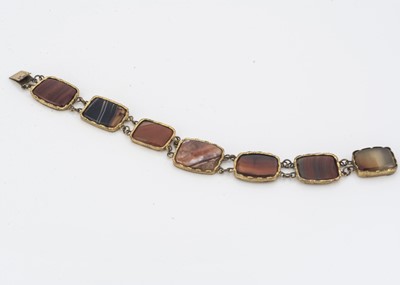 Lot 73 - A 19th century hardstoe and gilt metal bracelet