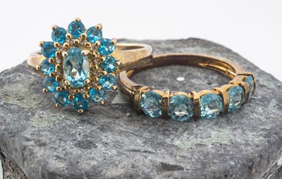 Lot 120 - Two 9ct gold contemporary QVC apatite gem set dress rings