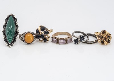 Lot 157 - A collection of silver and gilt metal dress rings