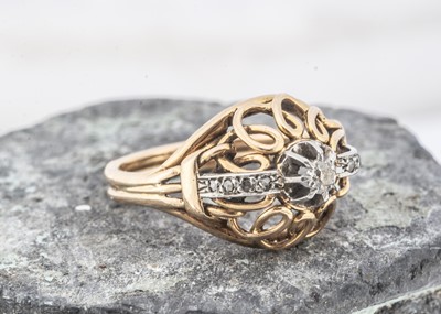 Lot 182 - A French high carat gold diamond dress ring
