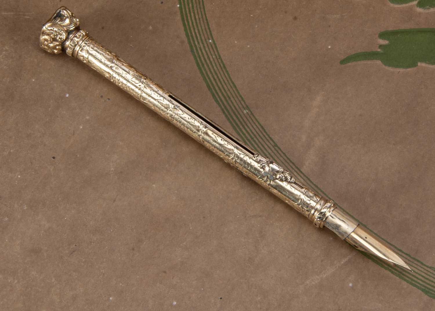 Lot 241 - A Victorian retractable dip pen and pencil