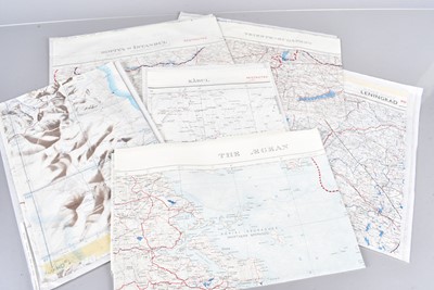 Lot 599 - A group of six 1950s and later silk maps