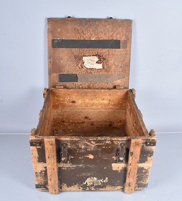 Lot 604 - A Military wooden ammunition carrier