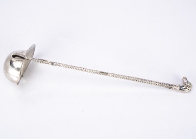Lot 280 - A nice silver plated novelty ladle