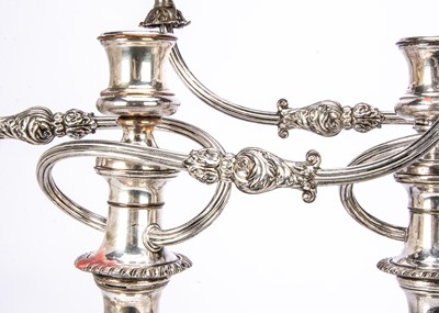 Lot 290 - A pair of Victorian Sheffield plate candleabra