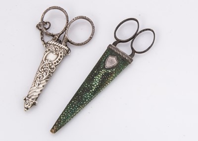 Lot 319 - Two 19th century cased pairs of scissors
