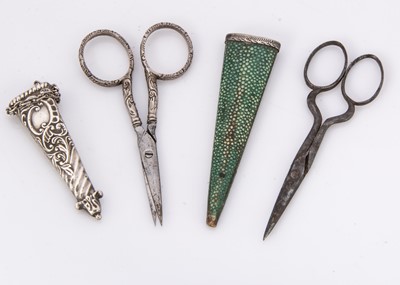 Lot 319 - Two 19th century cased pairs of scissors