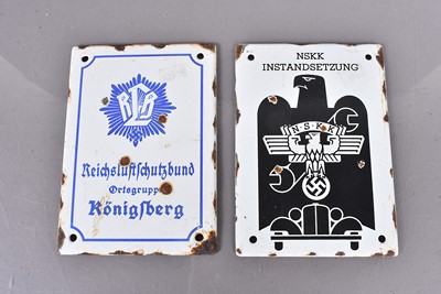 Lot 608 - Two Third Reich enamel signs