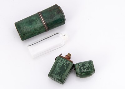 Lot 322 - Two early 19th century shagreen perfume bottle cases