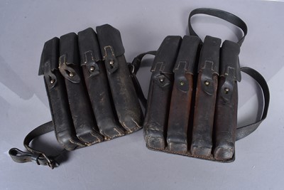 Lot 610 - Two Yugoslavian/Czech M56 SMG leather magazine carriers