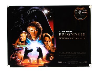 Lot 483 - Star Wars Quad Poster / Signed