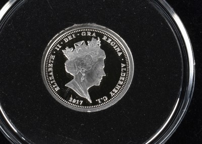 Lot 25 - A 2017 Alderney Platinum proof half sovereign commemorative coin